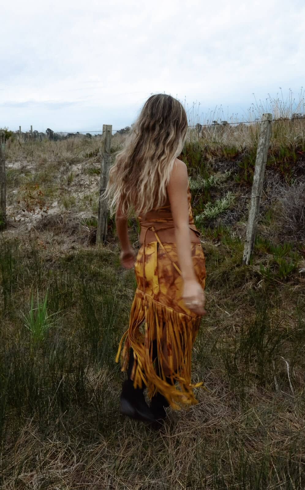 Leather Fringes Skirt Marmolado