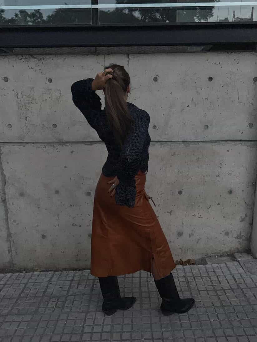 Leather Tajo Skirt