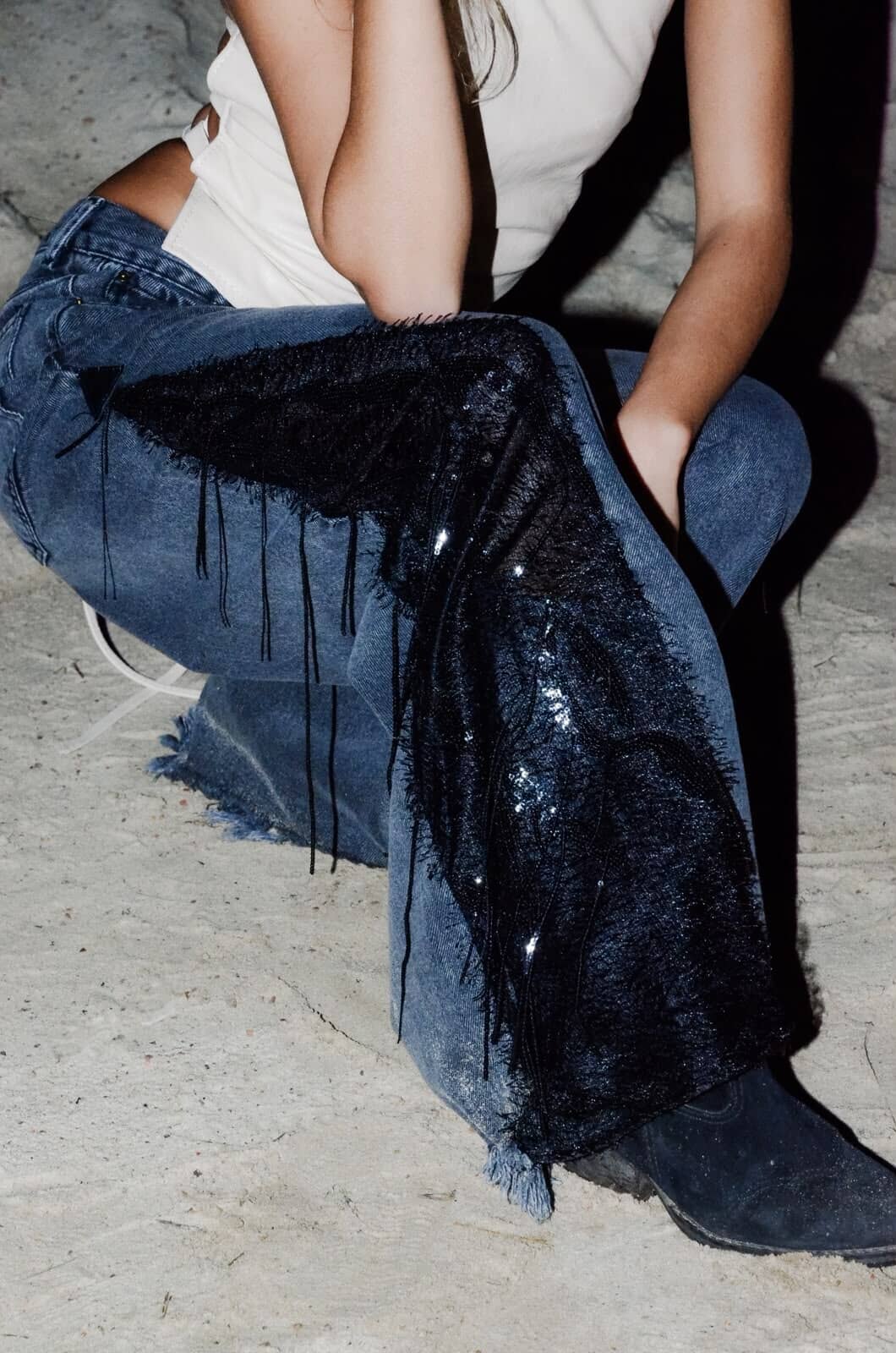 Jean Mix Pant Black - flecos