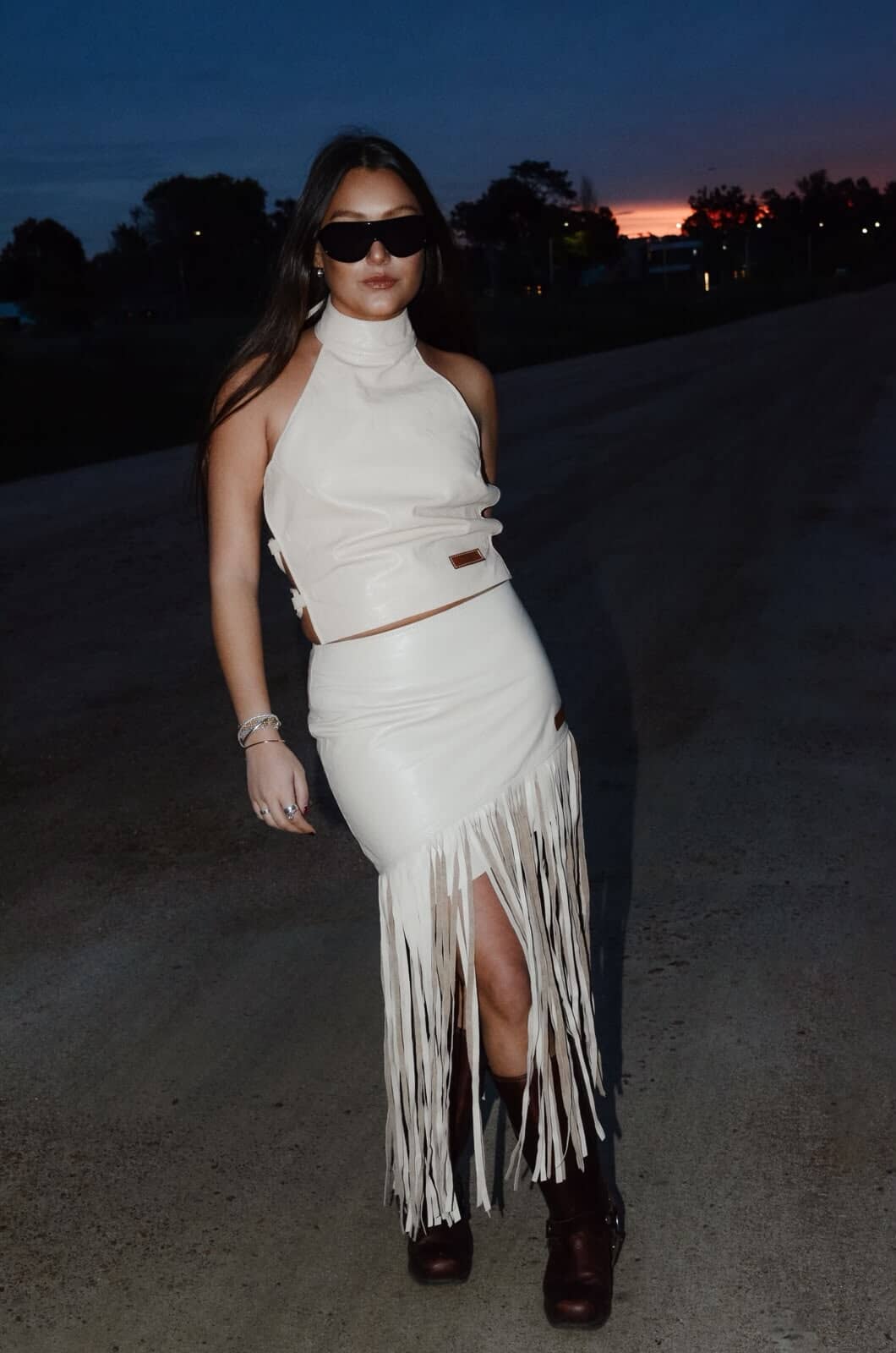 Leather Fringes Hielo Skirt