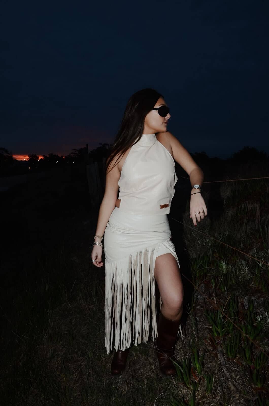 Leather Fringes Hielo Skirt