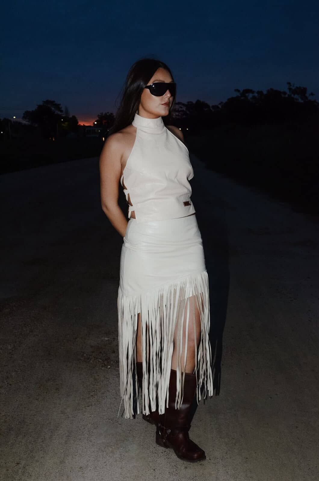 Leather Fringes Hielo Skirt