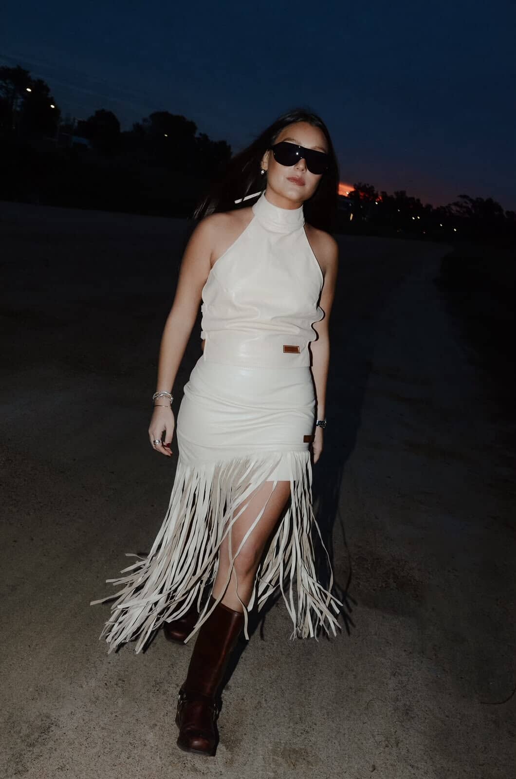 Leather Fringes Hielo Skirt