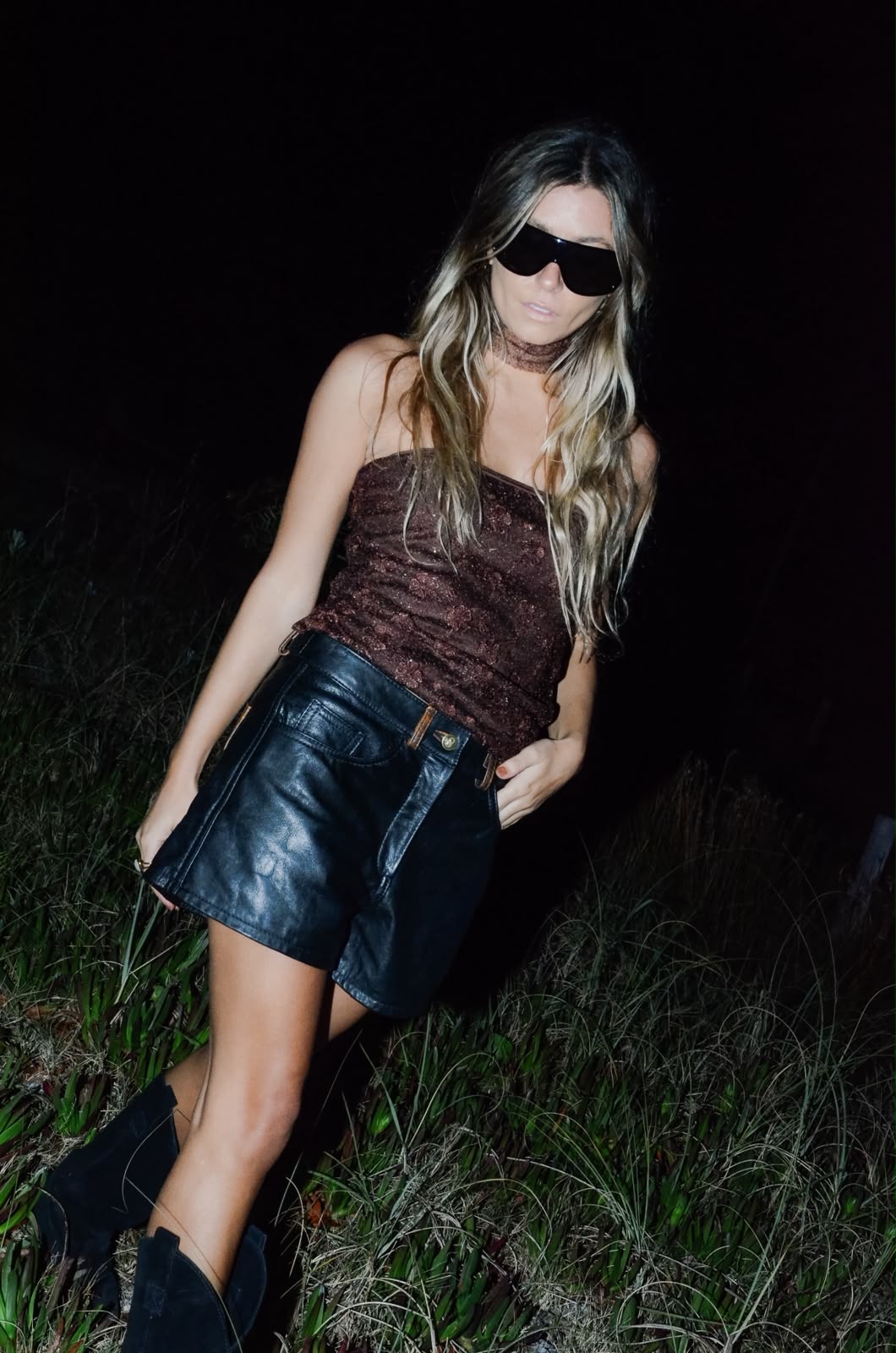 Leather Short Black Invecchiato - SORIAME