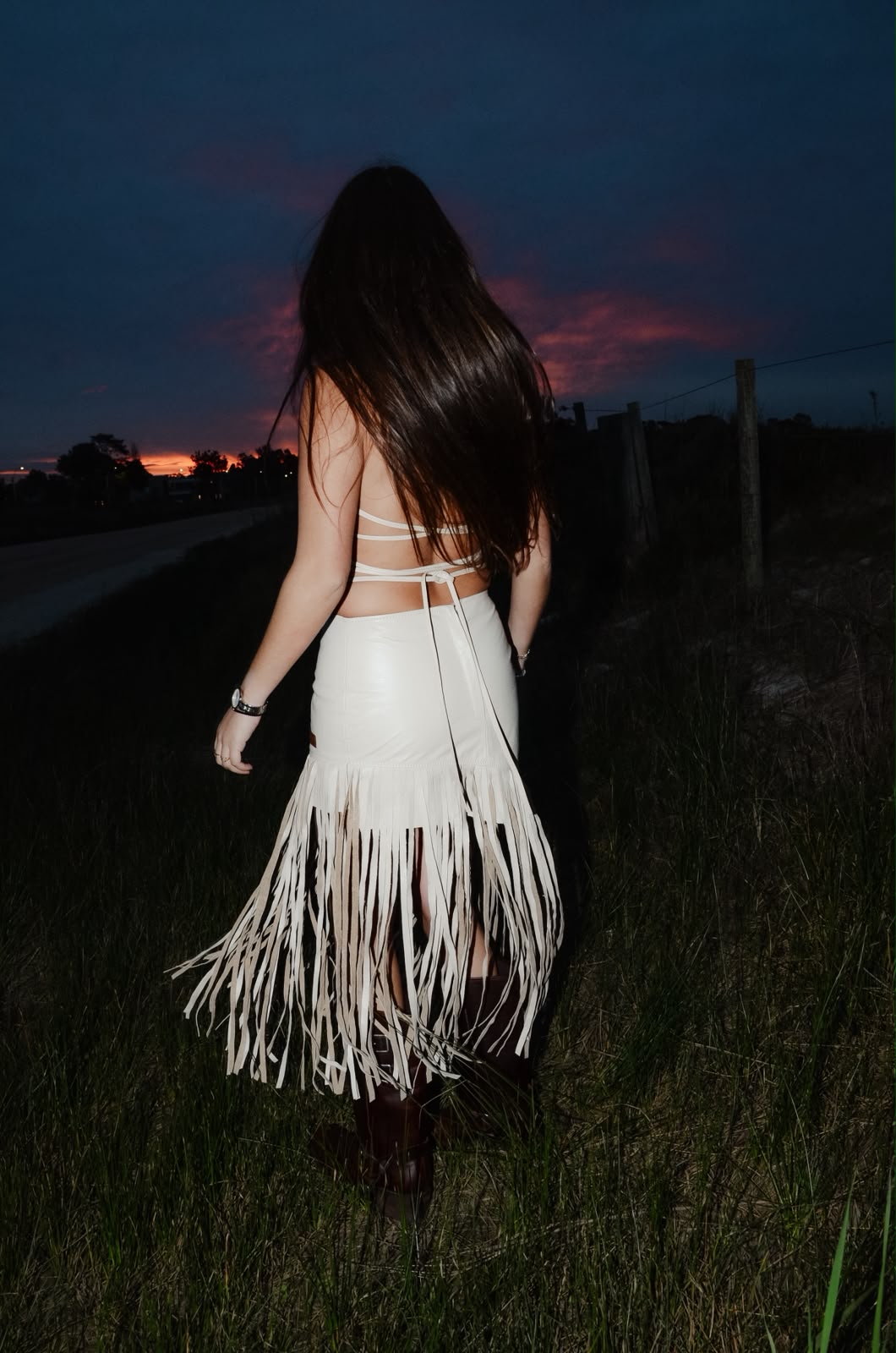 Leather Fringes Hielo Skirt