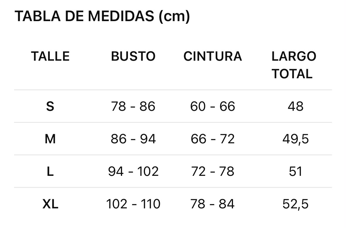 Guía de talles