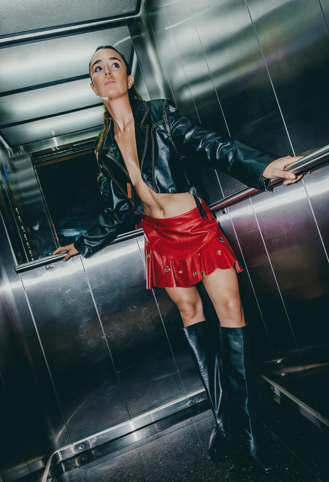 Leather Carmesí Skirt