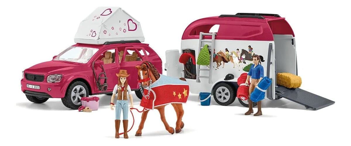 Aventuras Caballo Coche Remolque Schleich Niños Divierte Tx