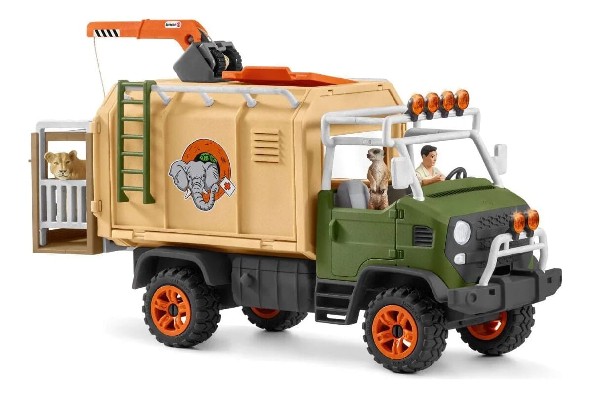Camión Grande Rescate Animales Schleich Juguete Niño Trex