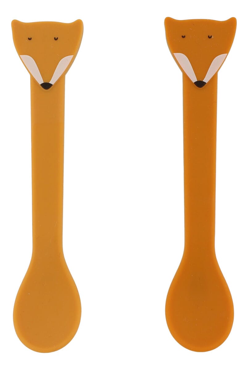 Cucharas de Silicona Trixie para Bebés y Niños (Pack x2 - Mr. Fox)