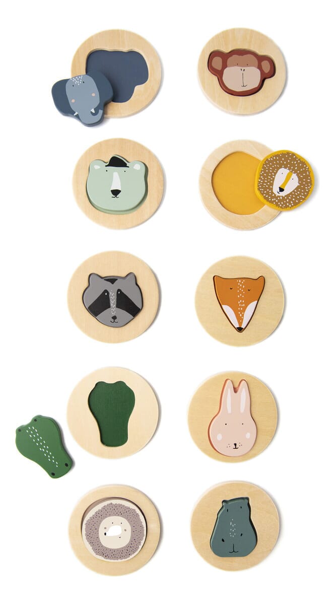 Juego Encastre Formas Animales Madera Trixie Rompecabeza Tx