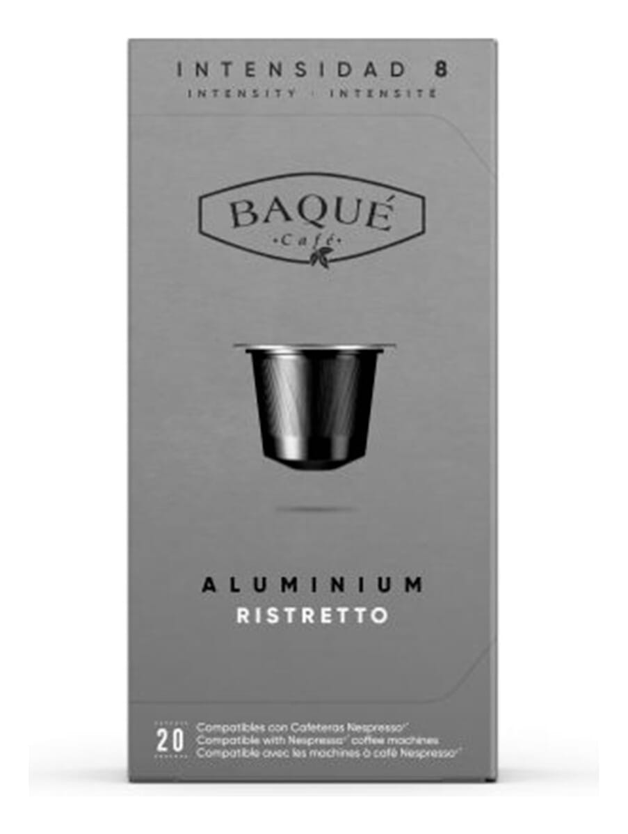 Capsulas Cafe Ristretto Para Nespresso Baqué Pack 2 X20 Uni