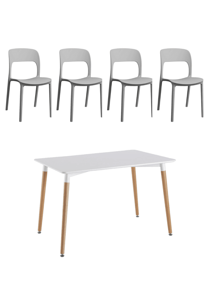 Juego de comedor EAMES + 4 sillas KALMAR