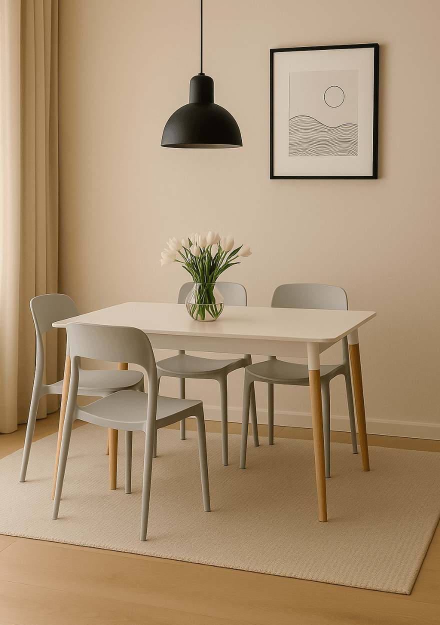 Juego de comedor EAMES + 4 sillas KALMAR
