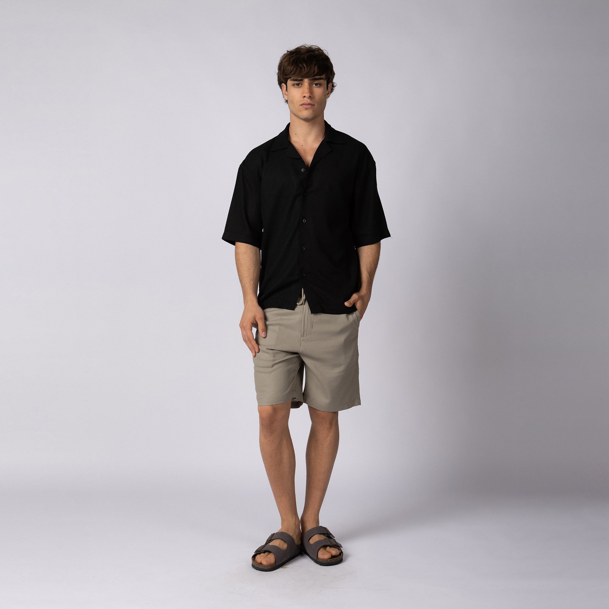 Camisa Manga Corta Lino Rukan - PRE VENTA