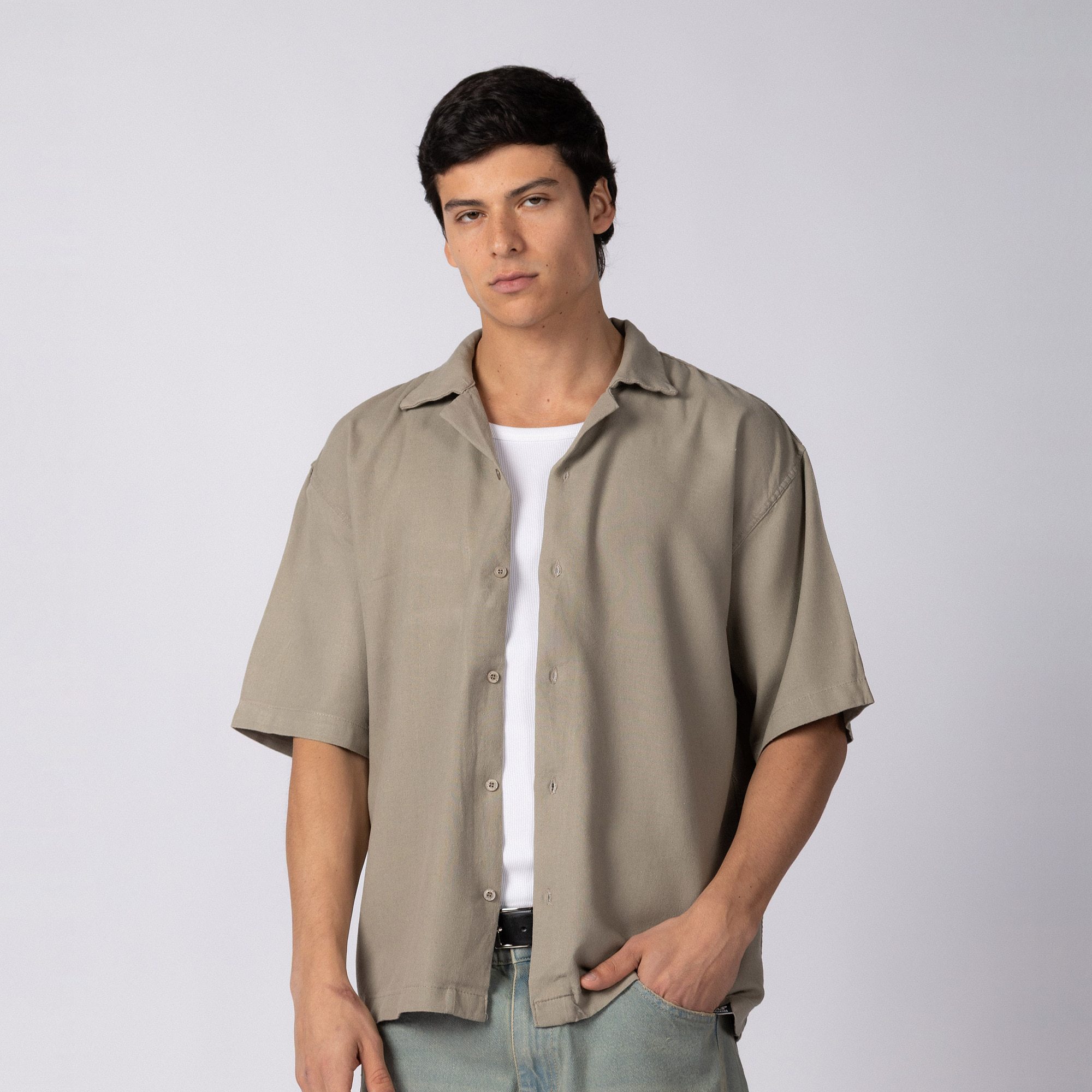 Camisa Manga Corta Lino Rukan - PRE VENTA