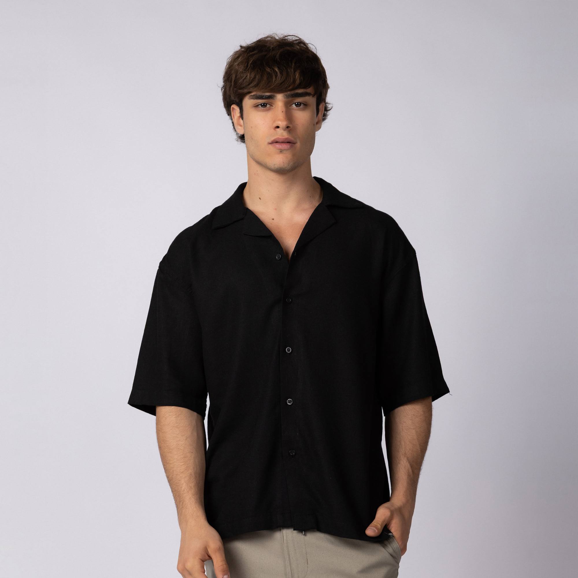 Camisa Manga Corta Lino Rukan - PRE VENTA