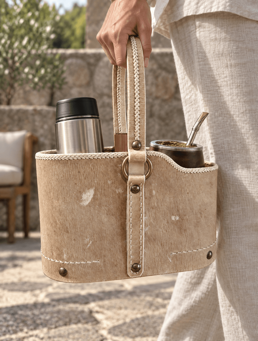 Matera con detalles trenzados