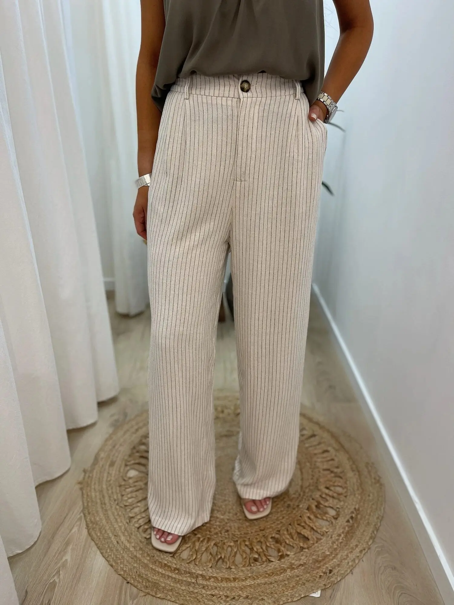 Pantalón Lino Rigata